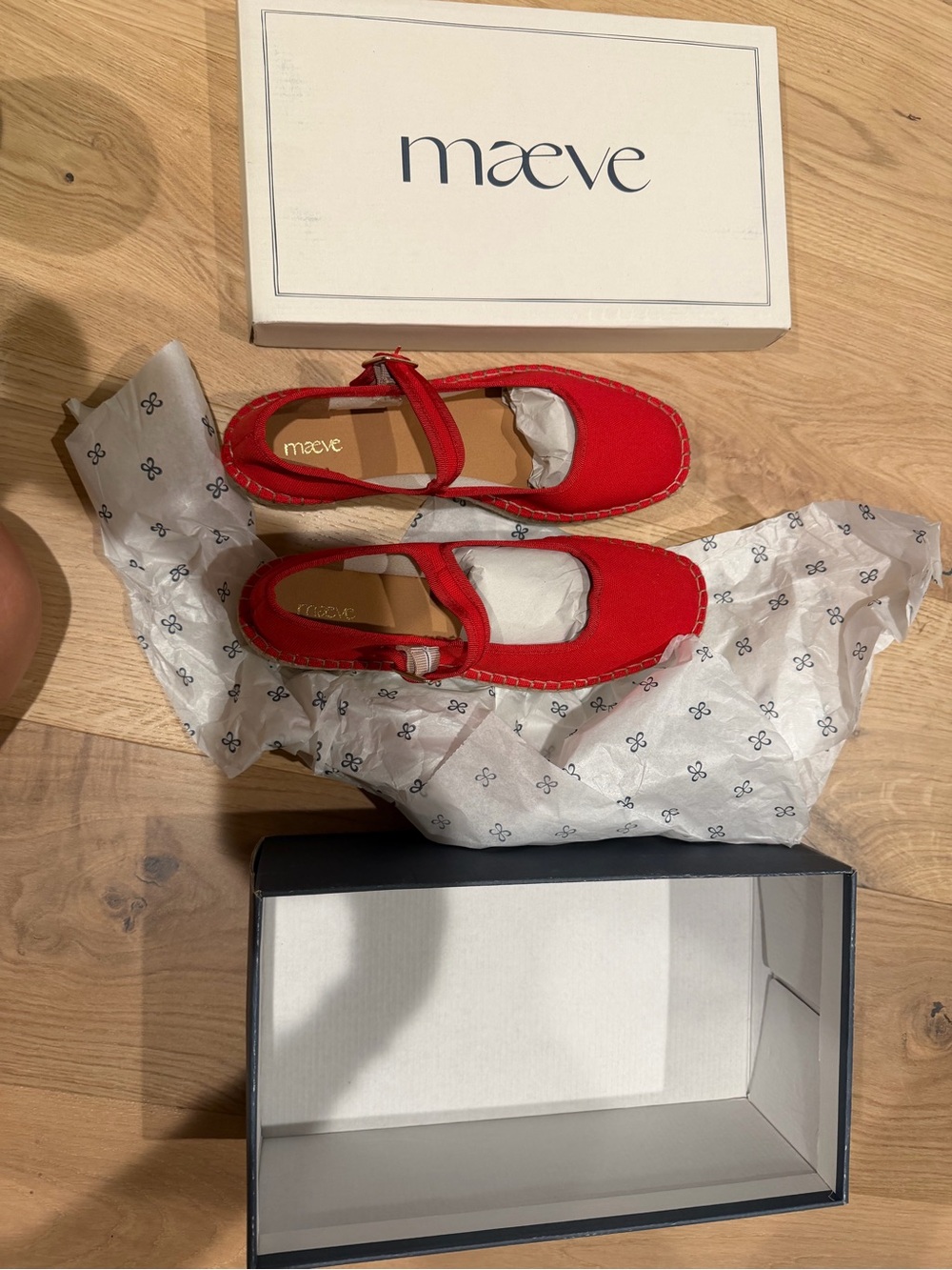 Maeve Red Canvas Mary Jane Moccasins for Kids